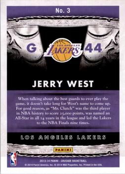 2013-14 Panini Crusade - Royalty #3 Jerry West Back