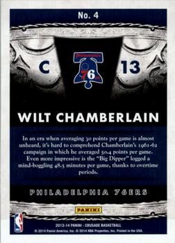 2013-14 Panini Crusade - Royalty #4 Wilt Chamberlain Back