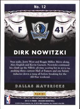 2013-14 Panini Crusade - Royalty #12 Dirk Nowitzki Back