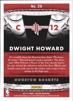 2013-14 Panini Crusade - Royalty #29 Dwight Howard Back
