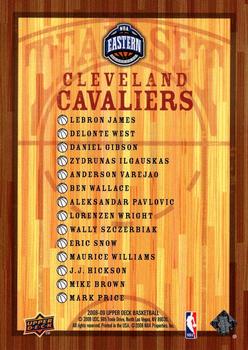2008-09 Upper Deck Cleveland Cavaliers #NNO Cover Card Back