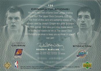 2001-02 Upper Deck Inspirations #134 John Stockton / Joseph Crispin Back