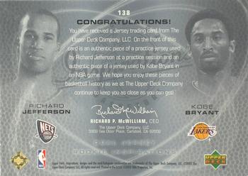 2001-02 Upper Deck Inspirations #138 Richard Jefferson / Kobe Bryant Back