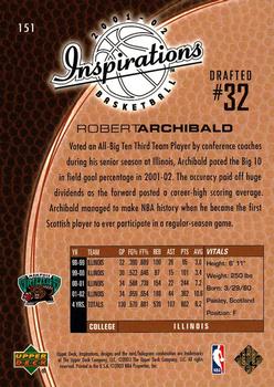 2001-02 Upper Deck Inspirations #151 Robert Archibald Back