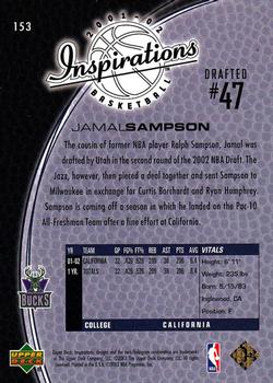 2001-02 Upper Deck Inspirations #153 Jamal Sampson Back
