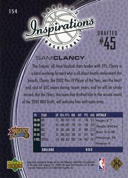 2001-02 Upper Deck Inspirations #154 Sam Clancy Back