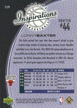 2001-02 Upper Deck Inspirations #159 Lonny Baxter Back