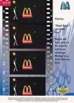 1994 Upper Deck Nothing But Net #15 McDonald's Logo in space Back