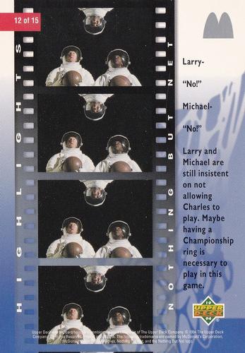 1994 Upper Deck Nothing But Net - Jumbo #12 Larry Bird / Michael Jordan / Charles Barkley Back