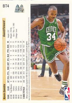 1992-93 Upper Deck McDonald's - Boston Celtics #BT4 Kevin Gamble Back