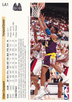1992-93 Upper Deck McDonald's - Los Angeles Lakers #LA1 Elden Campbell Back