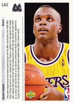 1992-93 Upper Deck McDonald's - Los Angeles Lakers #LA2 Duane Cooper Back