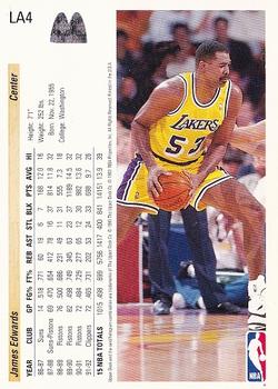 1992-93 Upper Deck McDonald's - Los Angeles Lakers #LA4 James Edwards Back