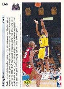 1992-93 Upper Deck McDonald's - Los Angeles Lakers #LA6 Anthony Peeler Back