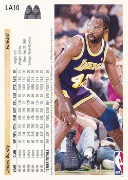 1992-93 Upper Deck McDonald's - Los Angeles Lakers #LA10 James Worthy Back