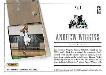 2013-14 Panini Signatures - '14 Draft X-Change #1 Andrew Wiggins Back