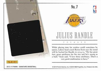 2013-14 Panini Signatures - '14 Draft X-Change #7 Julius Randle Back