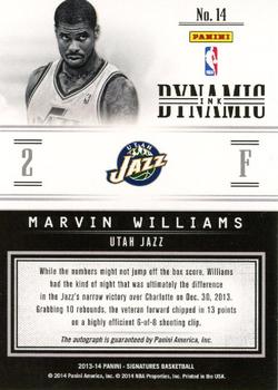 2013-14 Panini Signatures - Dynamic Ink #14 Marvin Williams Back