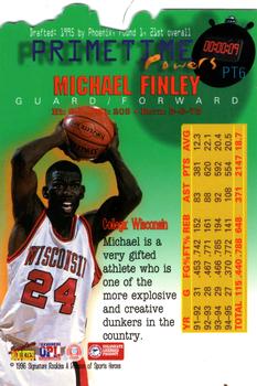 1996 Signature Rookies Premier - Primetime Powers #PT6 Michael Finley Back