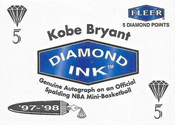 1997-98 Fleer - Diamond Ink 5 Points #NNO Kobe Bryant Front
