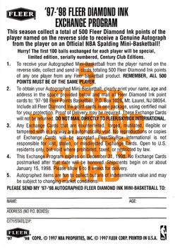 1997-98 Fleer - Diamond Ink 5 Points #NNO Danny Fortson Back