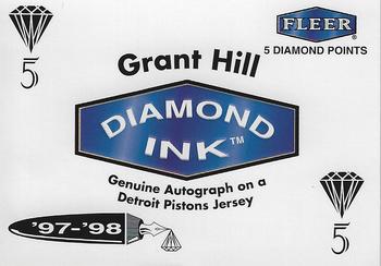 1997-98 Fleer - Diamond Ink 5 Points #NNO Grant Hill Front