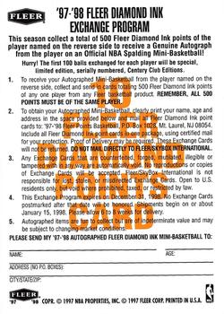 1997-98 Fleer - Diamond Ink 10 Points #NNO Tim Thomas Back