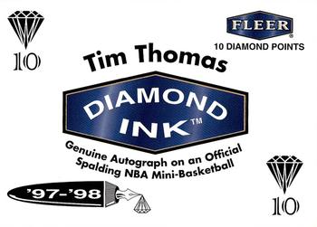 1997-98 Fleer - Diamond Ink 10 Points #NNO Tim Thomas Front