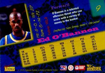 1996 Signature Rookies Basketball Sports Heroes #9 Ed O'Bannon Back