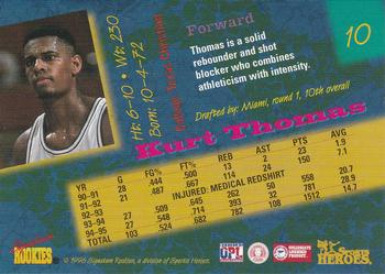 1996 Signature Rookies Basketball Sports Heroes #10 Kurt Thomas Back