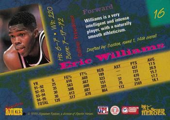 1996 Signature Rookies Basketball Sports Heroes #16 Eric Williams Back