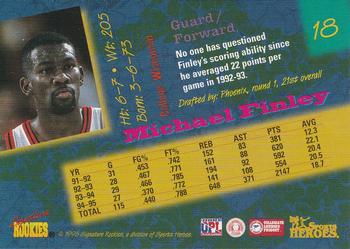1996 Signature Rookies Basketball Sports Heroes #18 Michael Finley Back