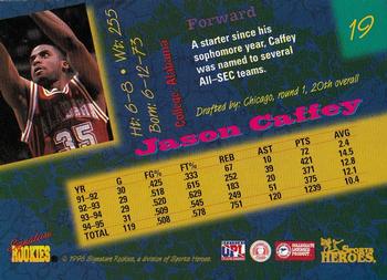 1996 Signature Rookies Basketball Sports Heroes #19 Jason Caffey Back