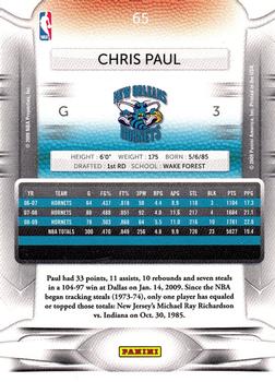 2009-10 Panini Prestige #65 Chris Paul Back