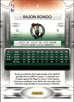 2009-10 Panini Prestige #8 Rajon Rondo Back