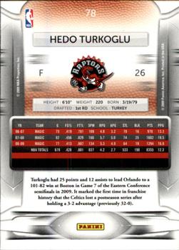2009-10 Panini Prestige #78 Hedo Turkoglu Back