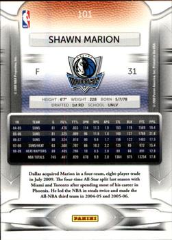 2009-10 Panini Prestige #101 Shawn Marion Back