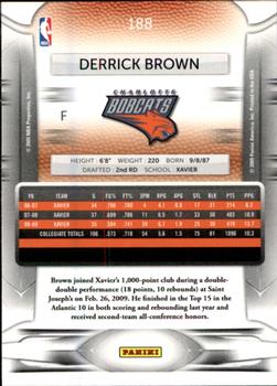 2009-10 Panini Prestige #188 Derrick Brown Back