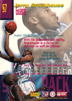 1996 Signature Rookies Basketball Sports Heroes - Stack Pack #S7 Jerry Stackhouse Back