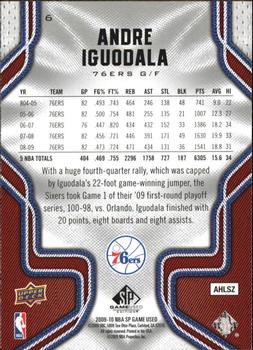 2009-10 SP Game Used #6 Andre Iguodala Back