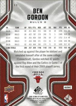 2009-10 SP Game Used #11 Ben Gordon Back