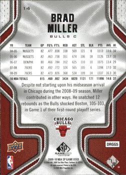 2009-10 SP Game Used #14 Brad Miller Back