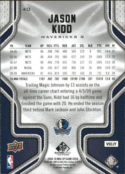 2009-10 SP Game Used #40 Jason Kidd Back