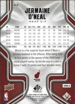 2009-10 SP Game Used #43 Jermaine O'Neal Back
