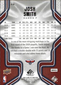 2009-10 SP Game Used #48 Josh Smith Back