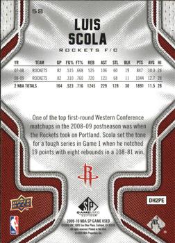 2009-10 SP Game Used #58 Luis Scola Back