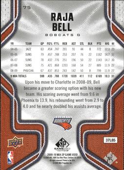 2009-10 SP Game Used #75 Raja Bell Back