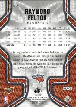2009-10 SP Game Used #77 Raymond Felton Back