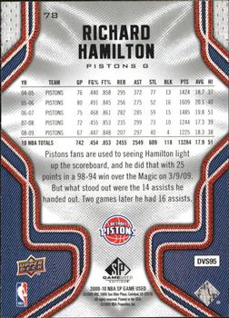2009-10 SP Game Used #78 Richard Hamilton Back