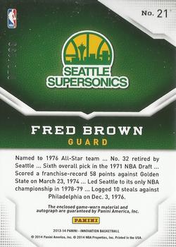 2013-14 Panini Innovation - Game Jerseys Autographs #21 Fred Brown Back